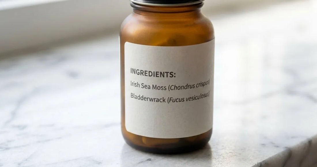 Clean label sea moss supplement without fillers for daily wellness.