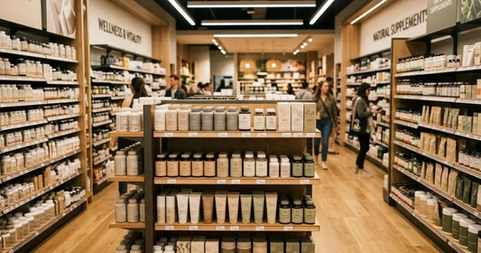 What are the most popular items in a supplement store — shelf of bestselling bottles