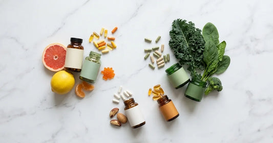 What are wellness food supplements — flat lay of vitamins and mineral capsules